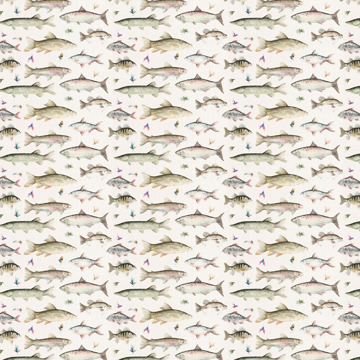 River Fish Linen Fabric by Voyage Maison