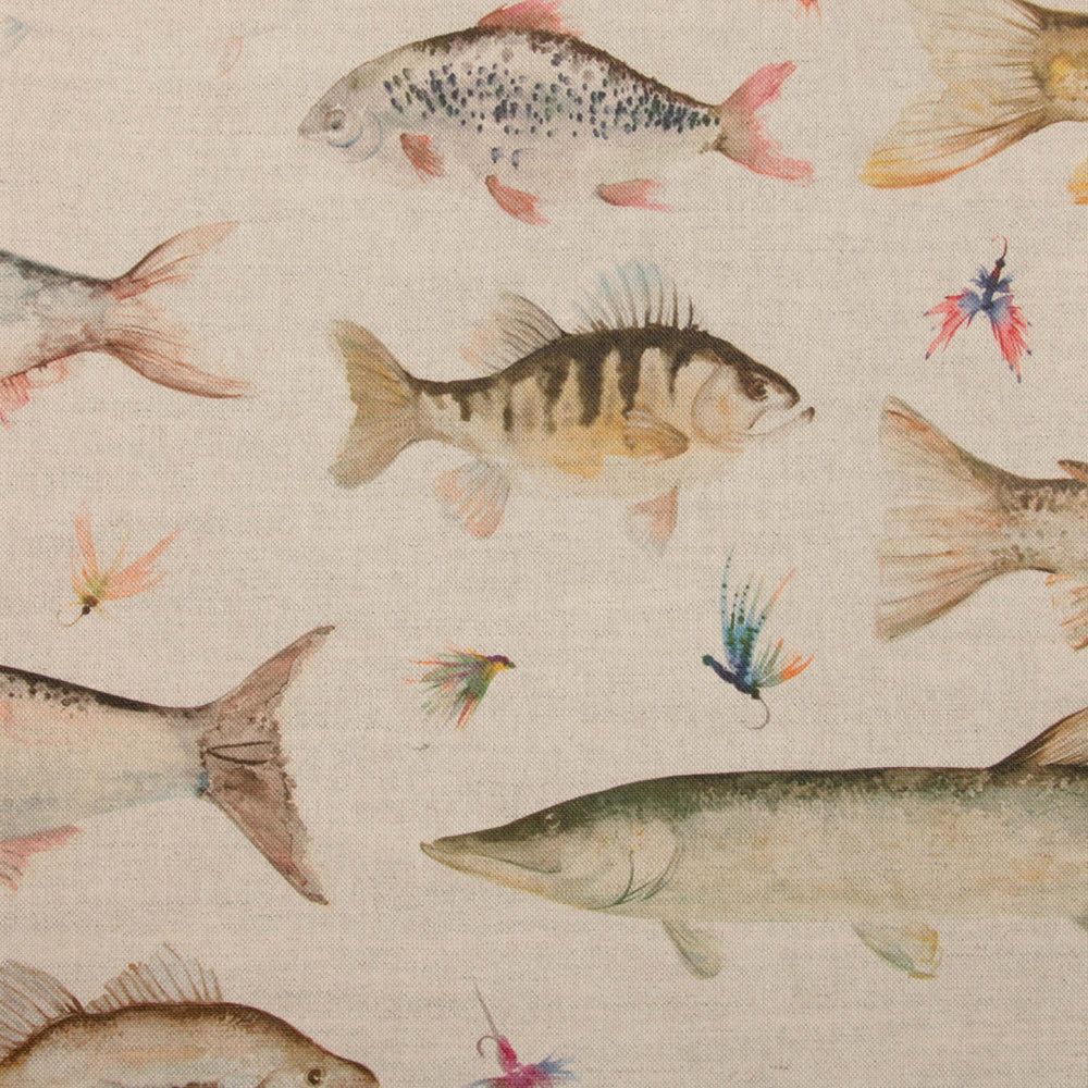 River Fish Large Linen Fabric by Voyage Maison