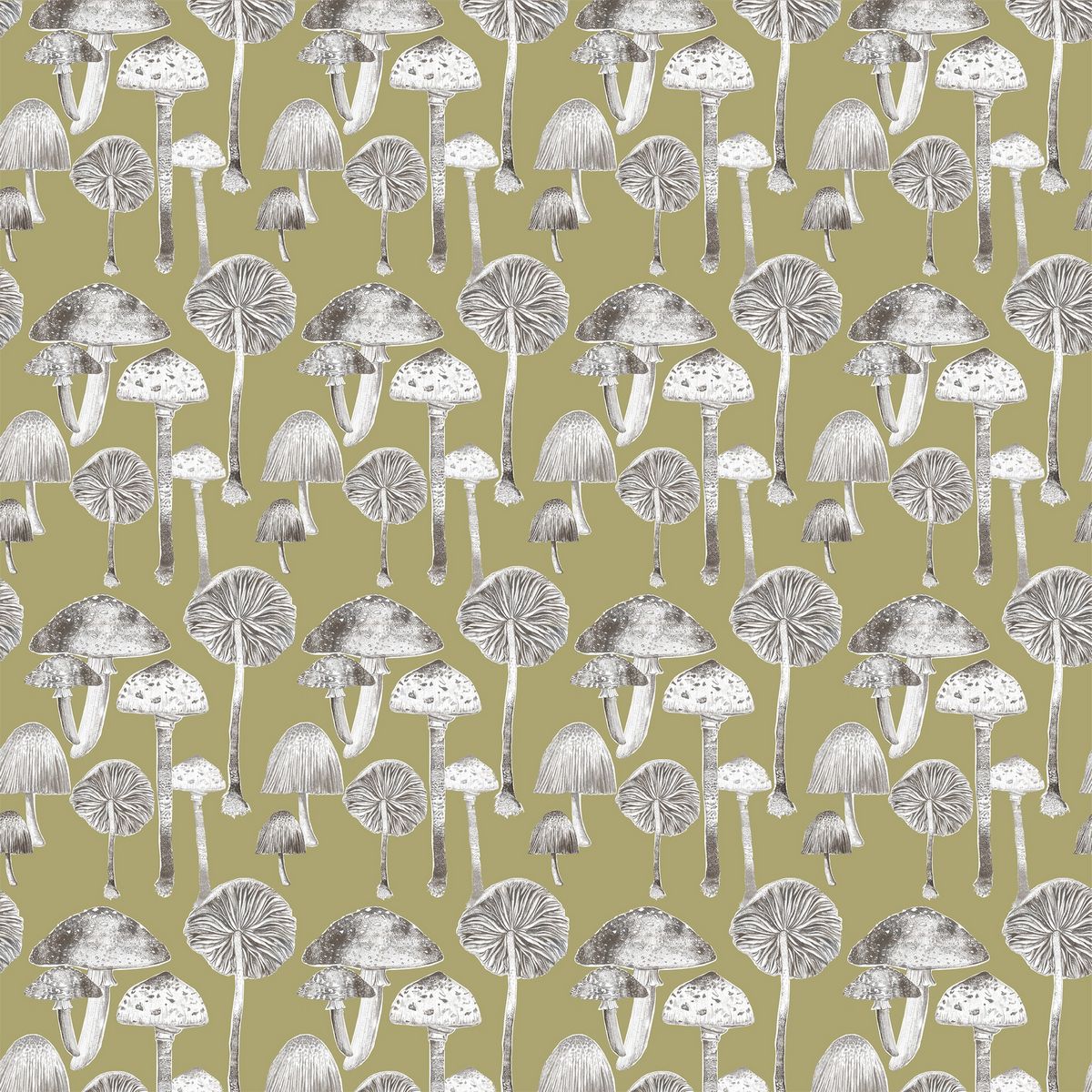 Toadstools Meadow Fabric by Voyage Maison
