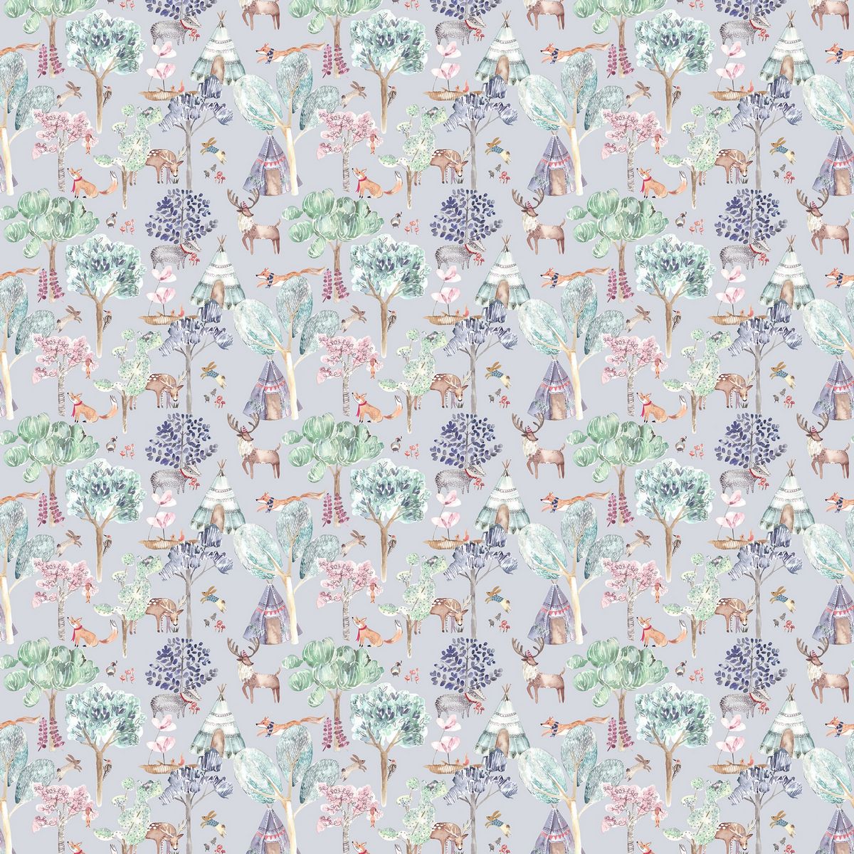 Woodland Adventures Lilac Fabric by Voyage Maison