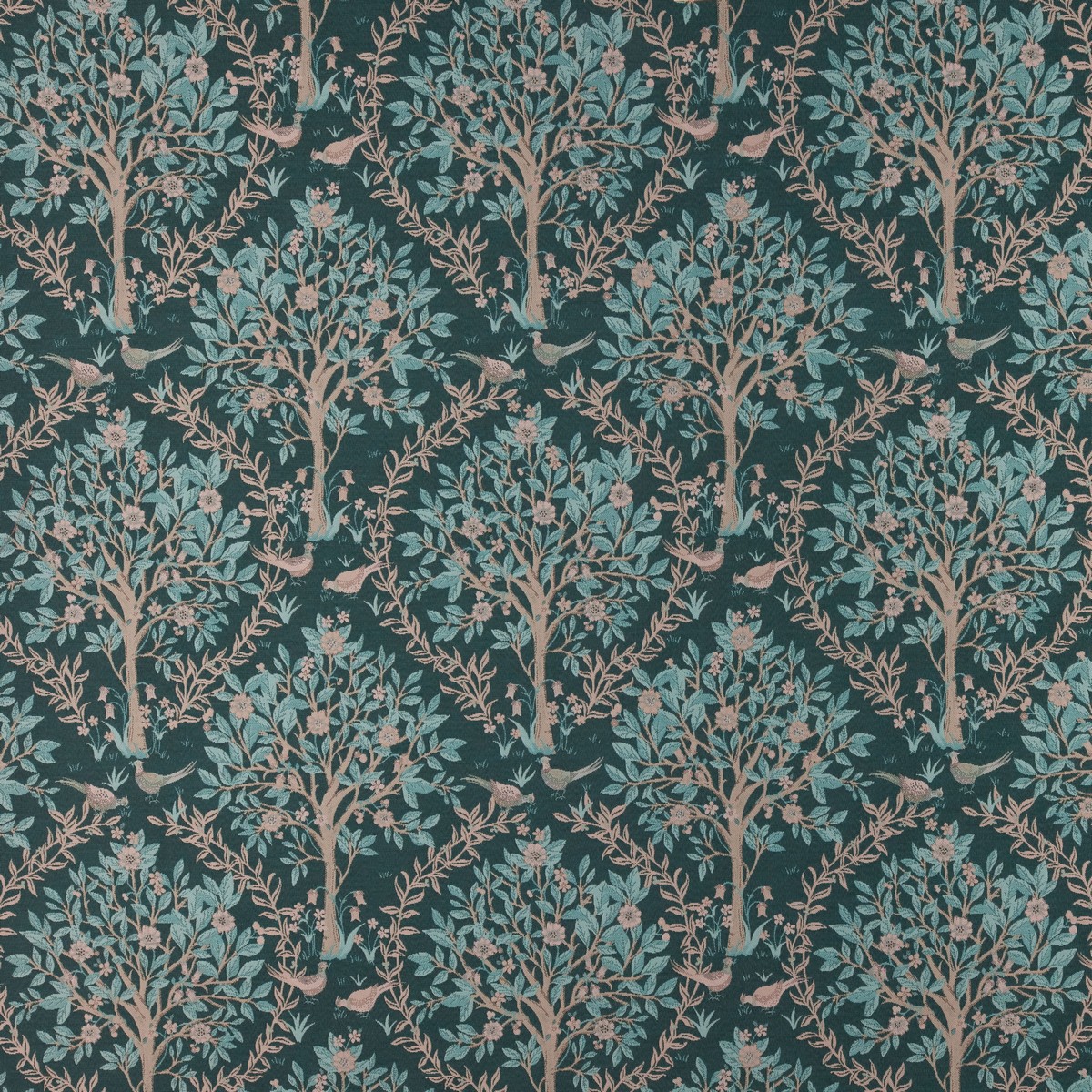 Bedgebury Peacock Fabric by Ashley Wilde