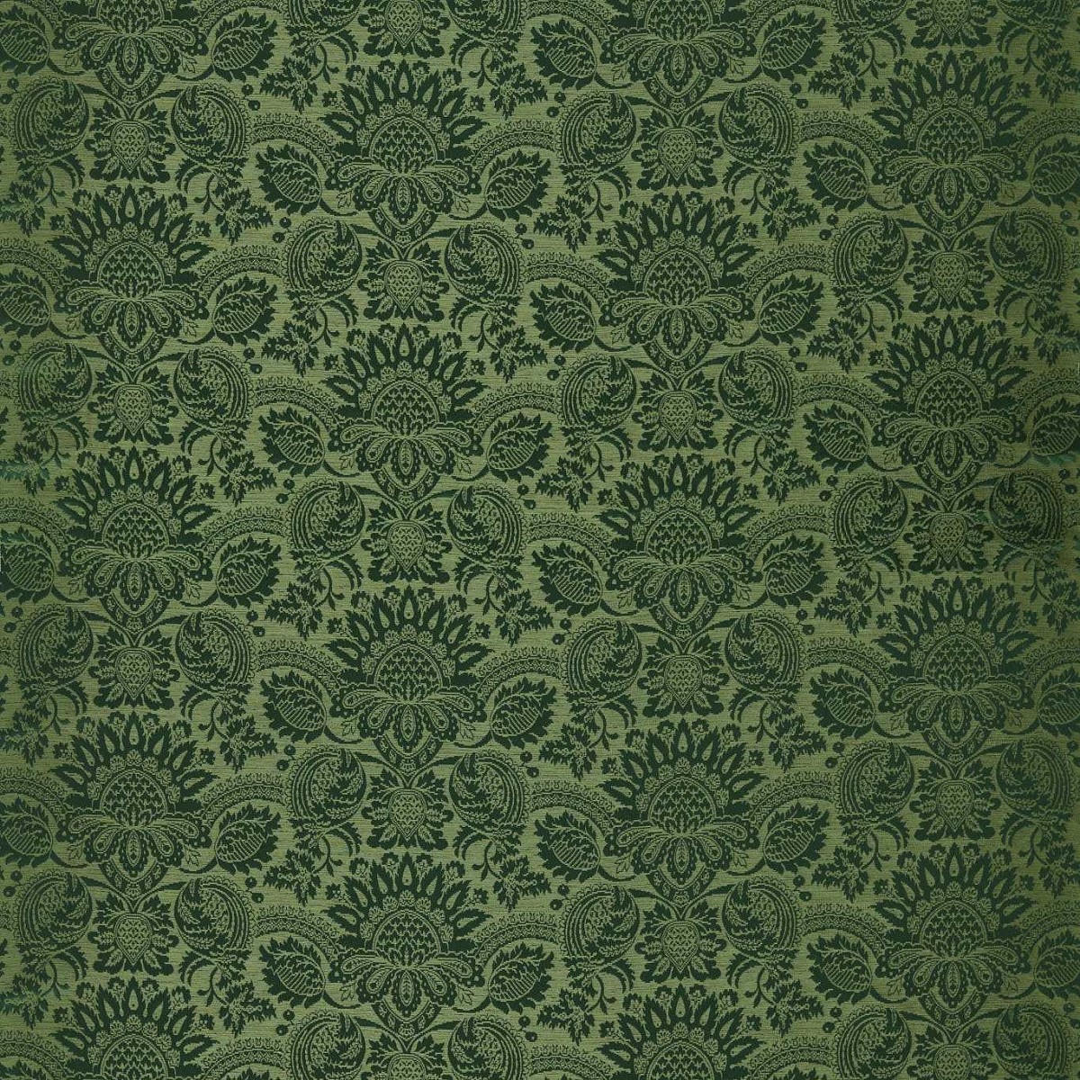 Pomegranate Brocatelle Huntsman Green Fabric by Zoffany