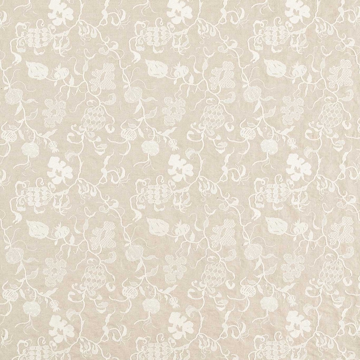 Mydsommer Pickings Linen/Chalk Fabric by Sanderson