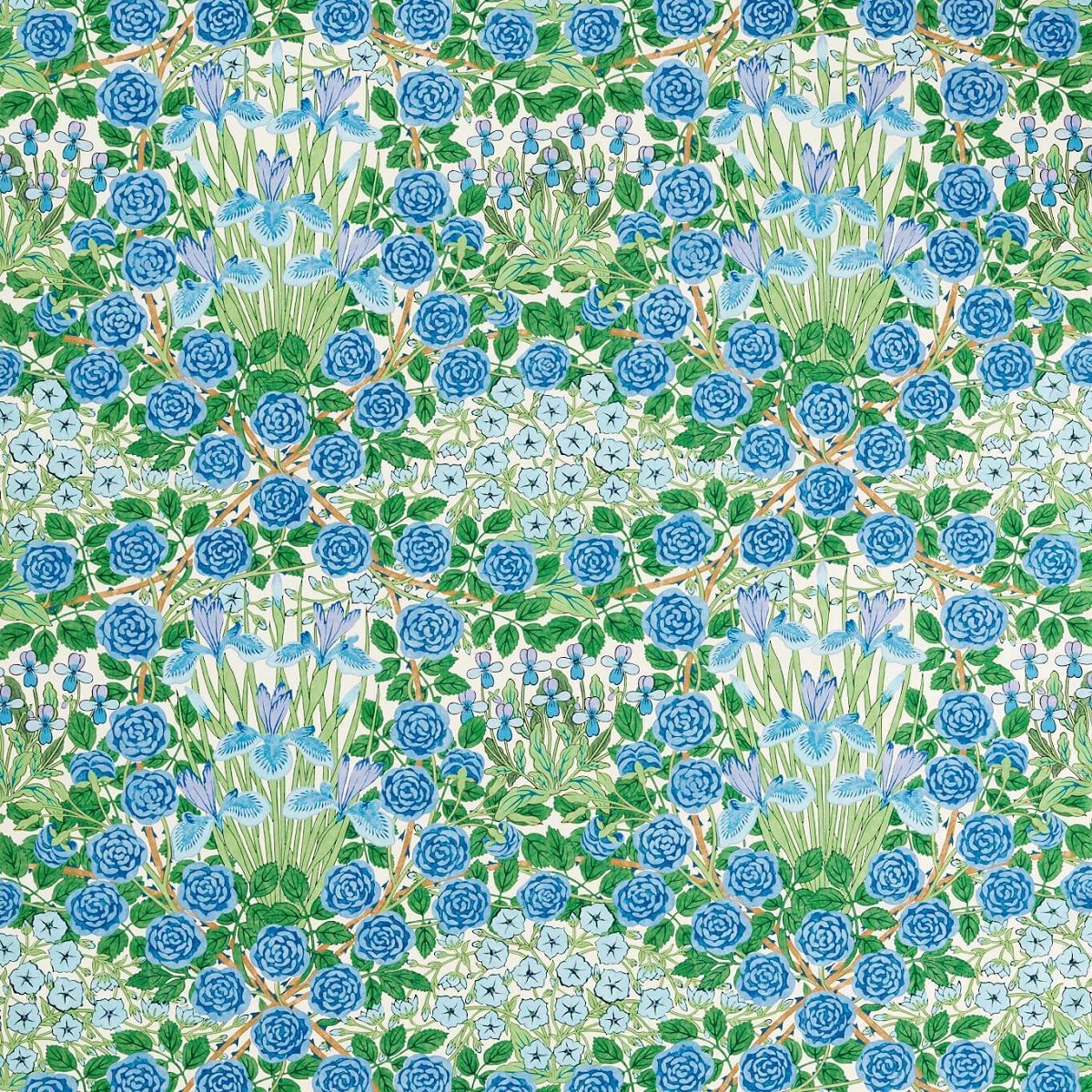 Campanula Peacock/Opal Fabric by William Morris & Co.