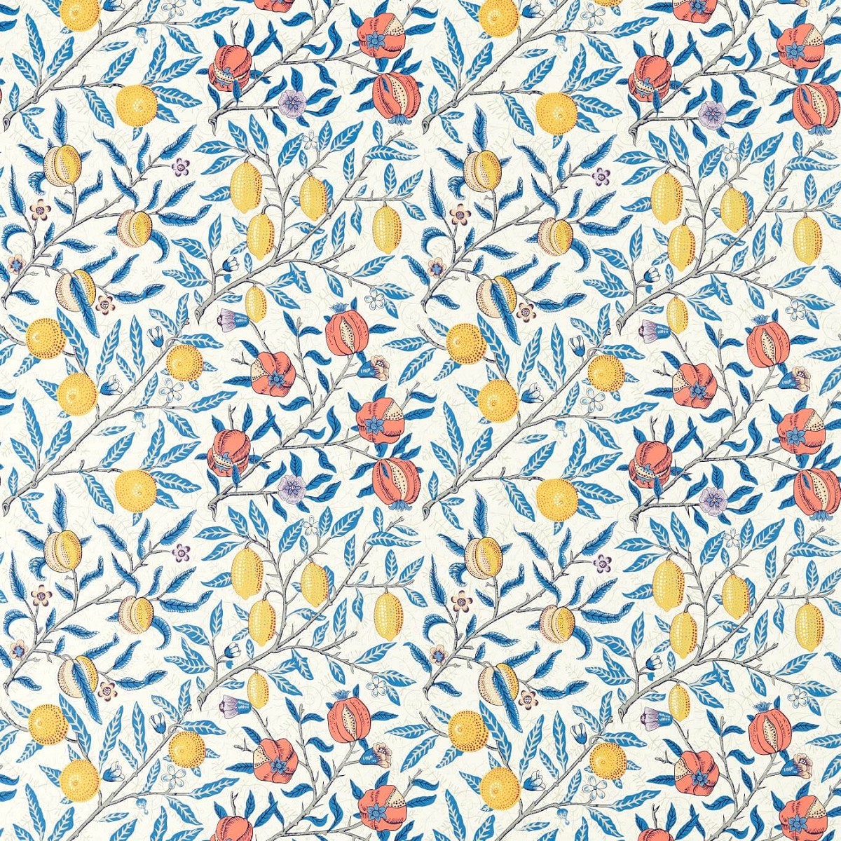 Fruit Paradise Blue Fabric by William Morris & Co.