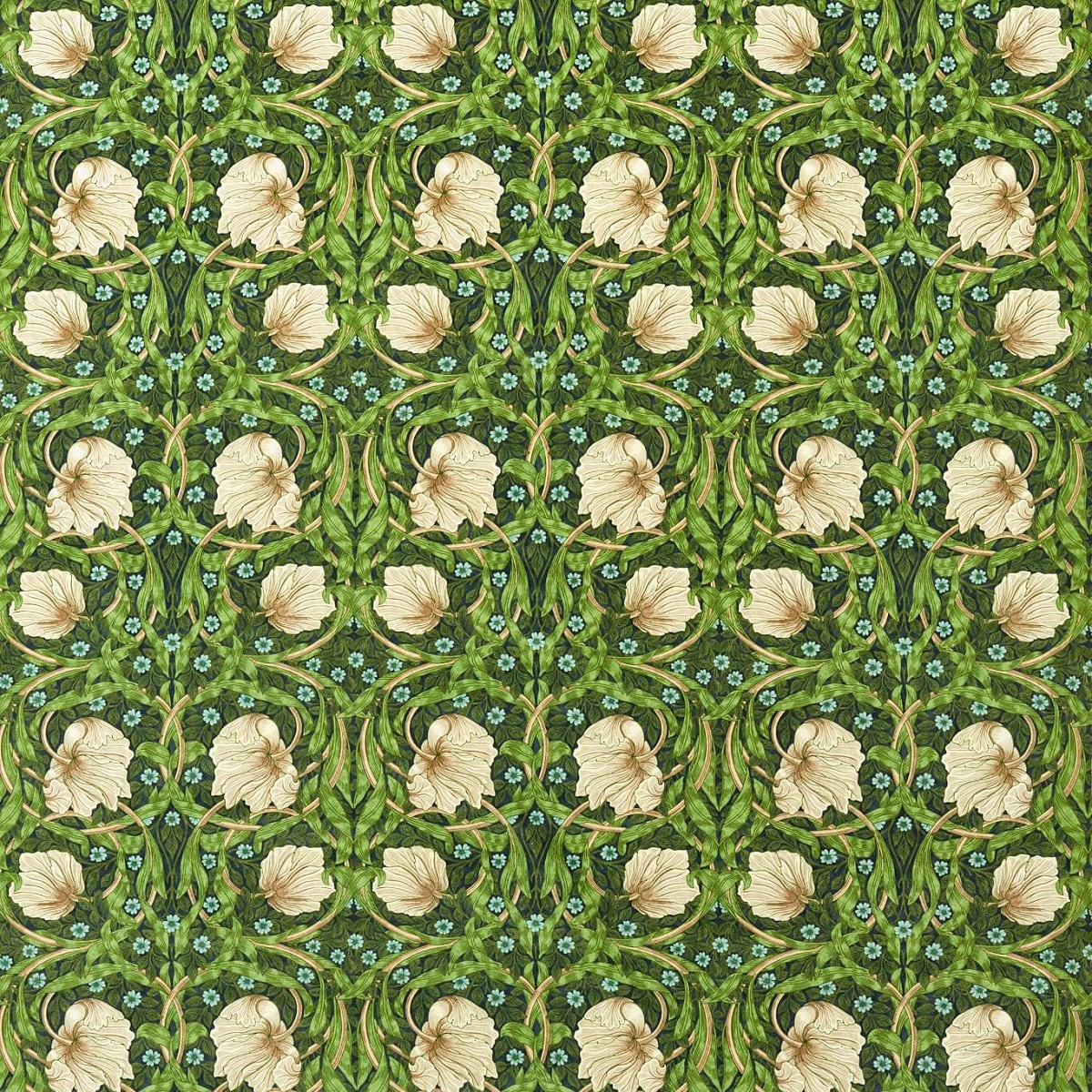 Pimpernel Midnight Fields Fabric by William Morris & Co.