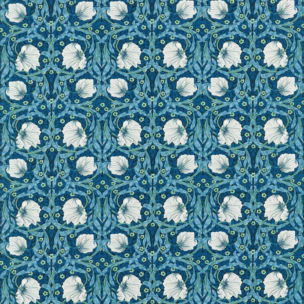 Pimpernel Midnight/Opal Fabric by William Morris & Co.