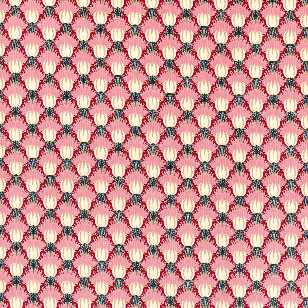 Tulip & Bird Amaranth & Blush Fabric by William Morris & Co.