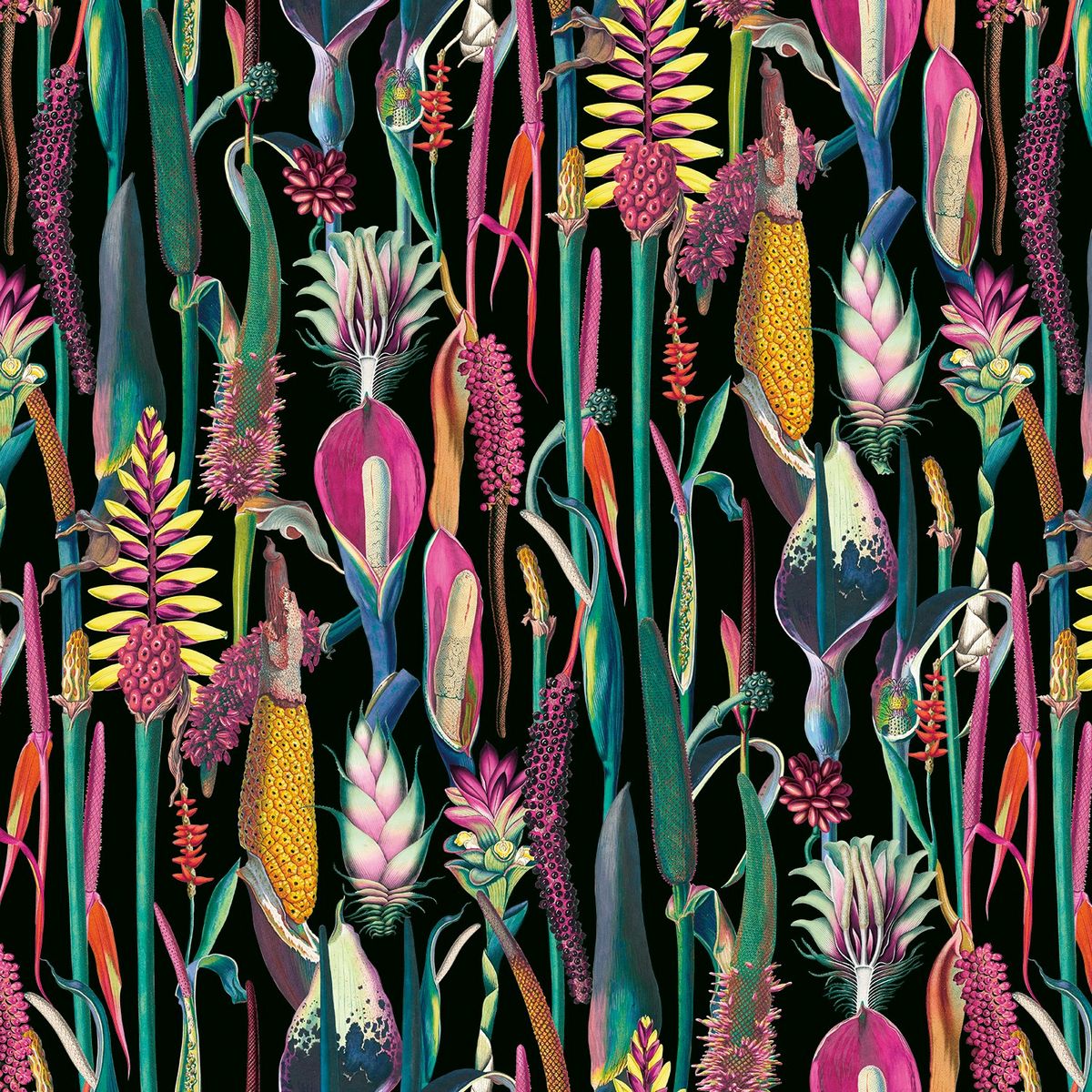 Tropical Borneo Ebony Fabric by Chatham Glyn