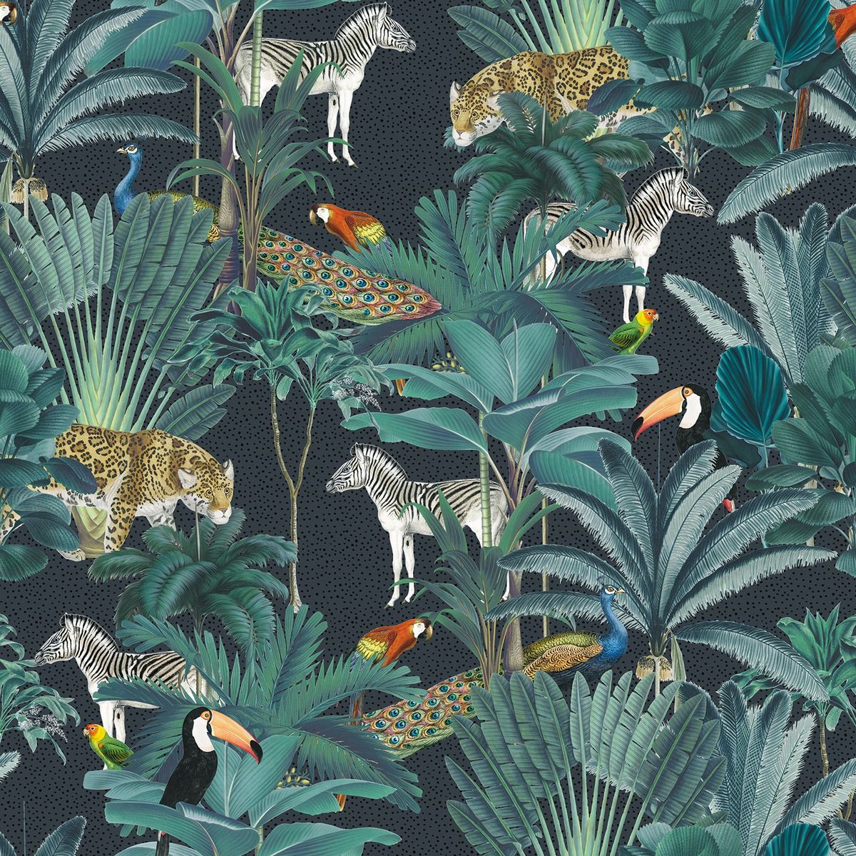 Tropical Daintree Midnight Fabric by Chatham Glyn