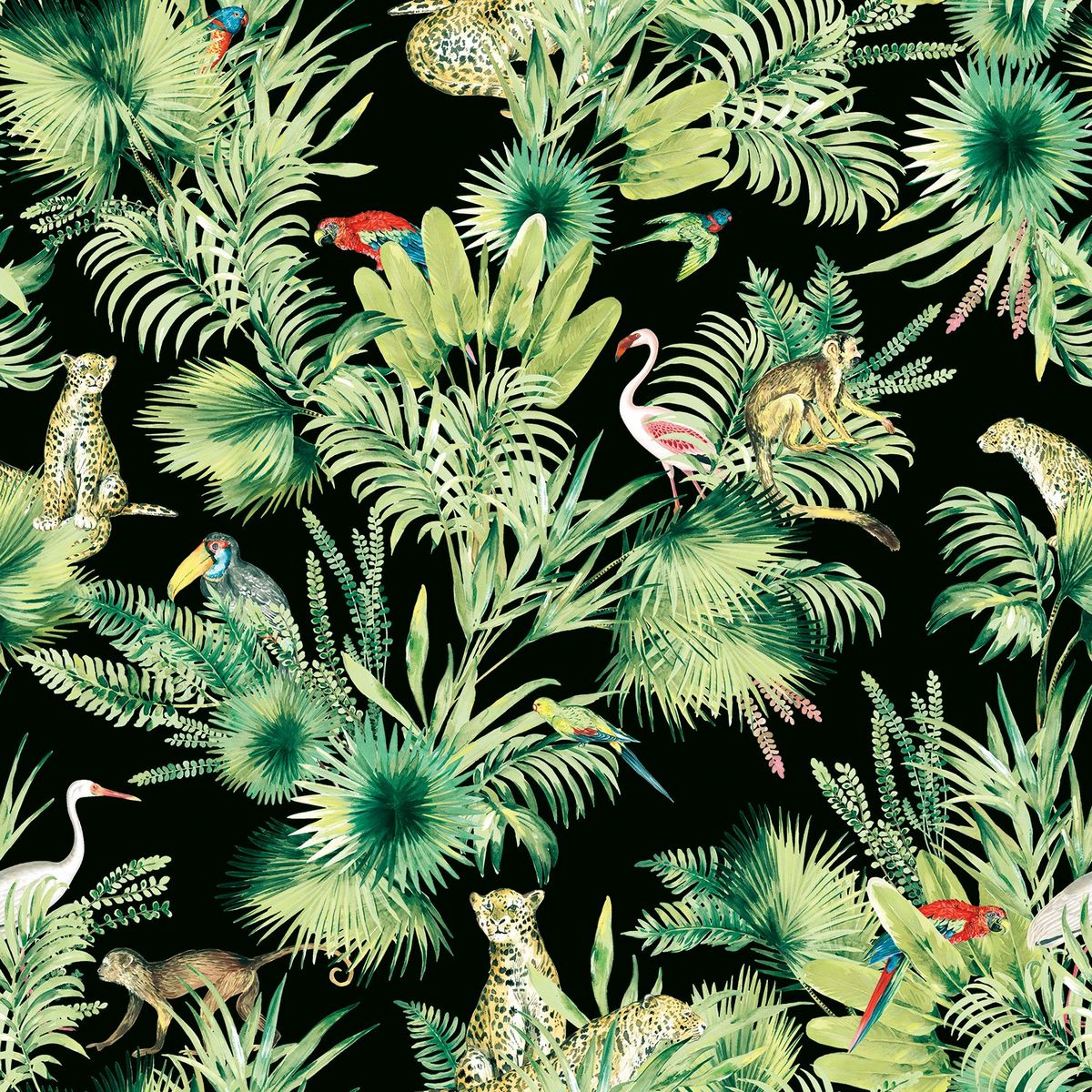 Tropical Monteverde Ebony Fabric by Chatham Glyn