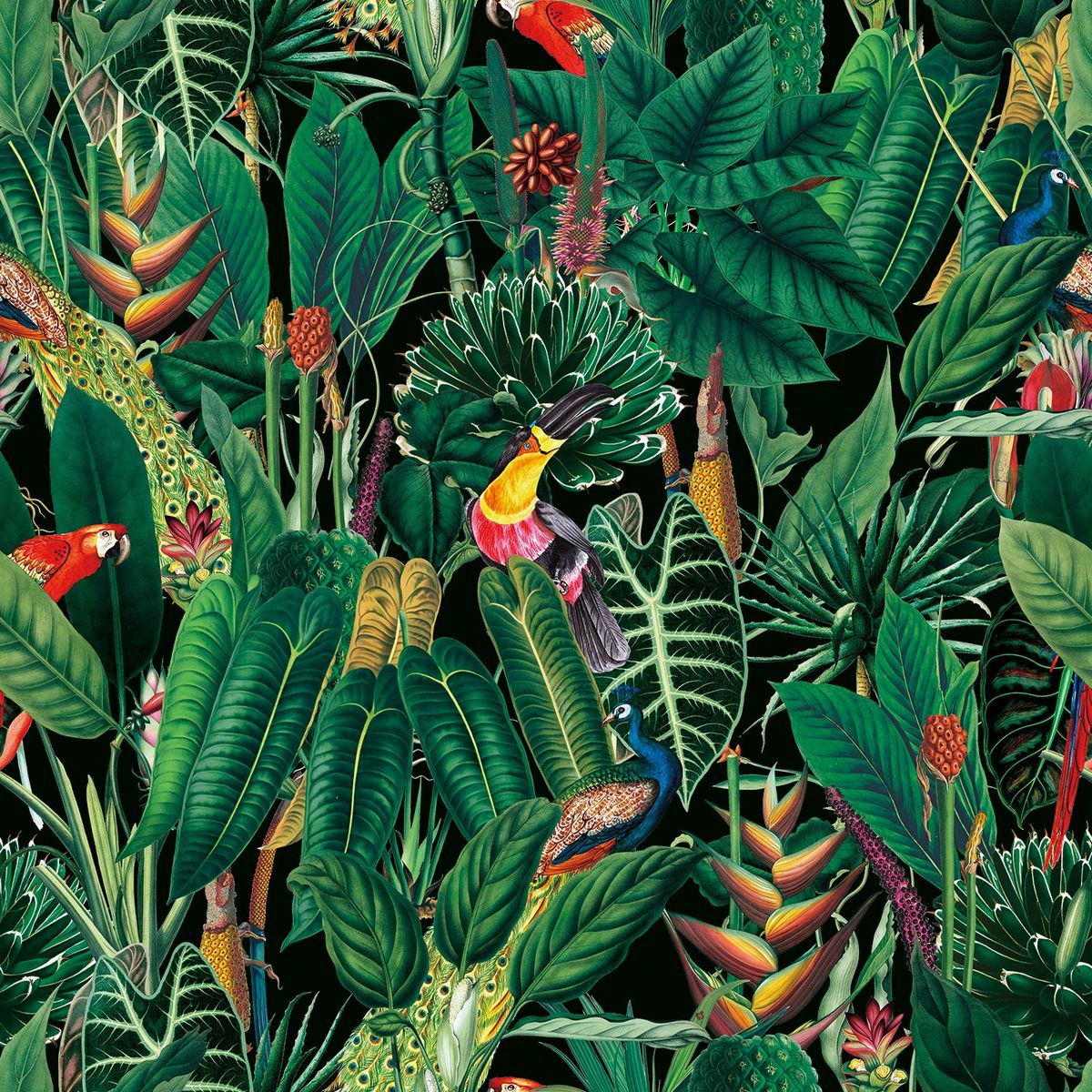 Tropical Sumatra Ebony Fabric by Chatham Glyn