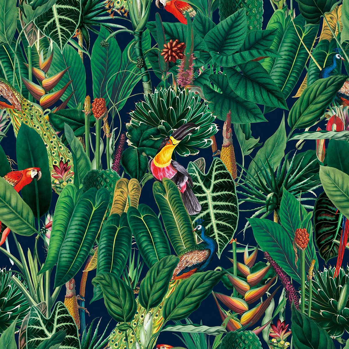 Tropical Sumatra Midnight Fabric by Chatham Glyn