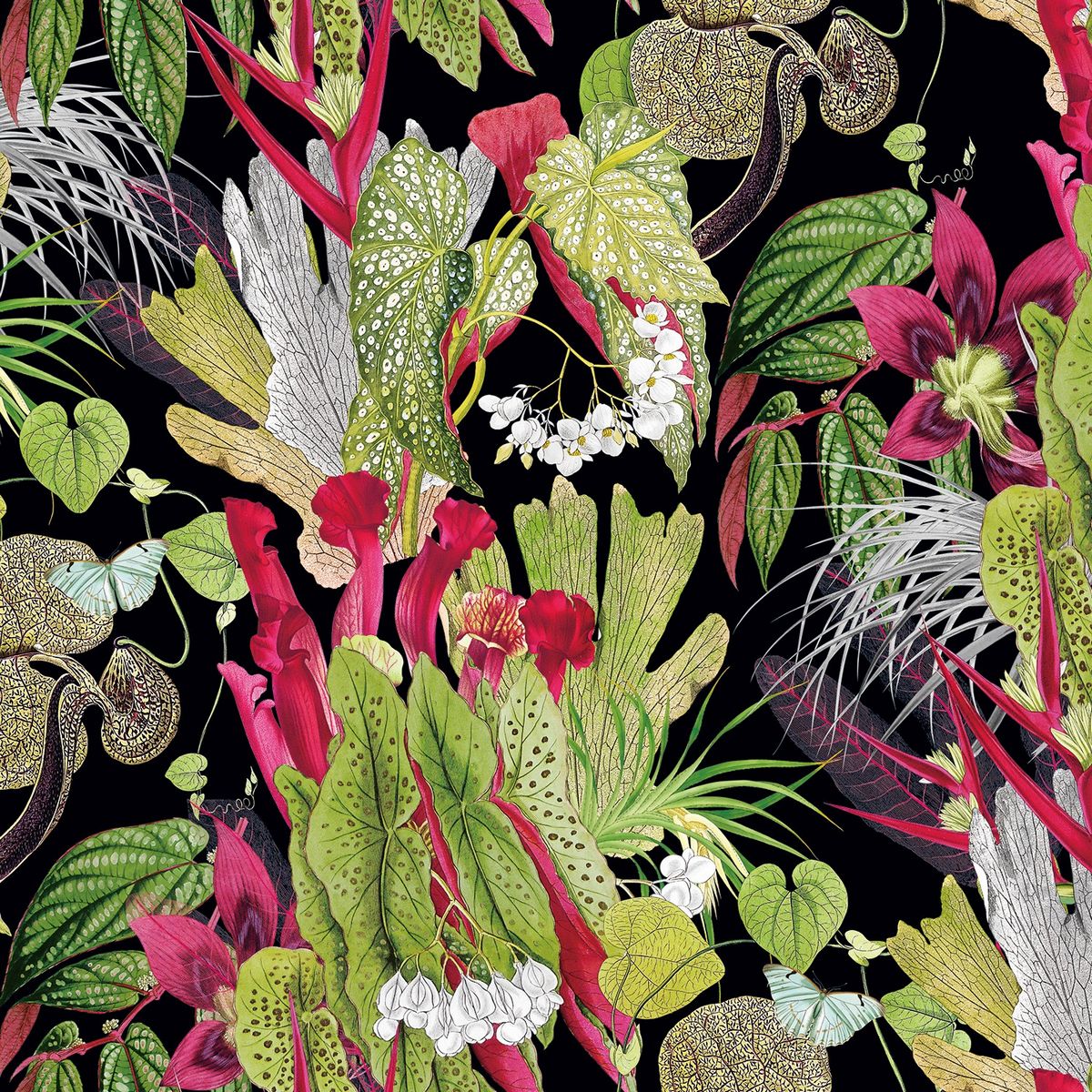 Tropical Tasmania Ebony Fabric by Chatham Glyn