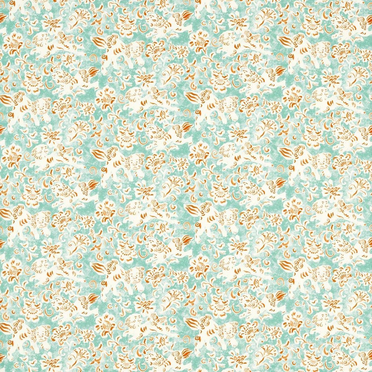 Koya Azul/Paprika Fabric by Harlequin