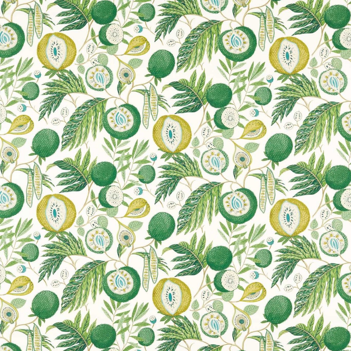 Jackfruit Botanical Green Indoor Outdoor Fabric by Sanderson