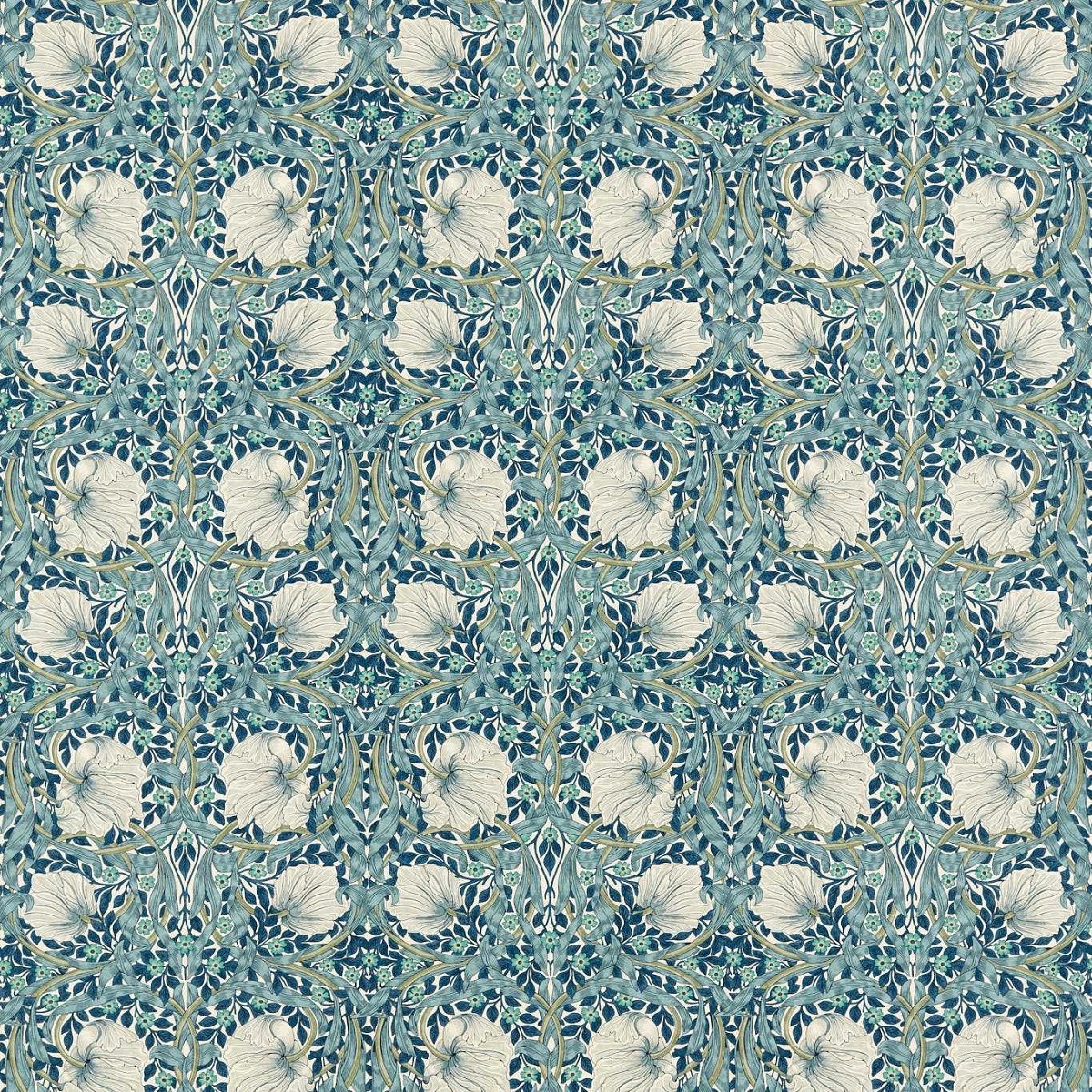 Pimpernel Cobalt/Mineral Fabric by William Morris & Co.