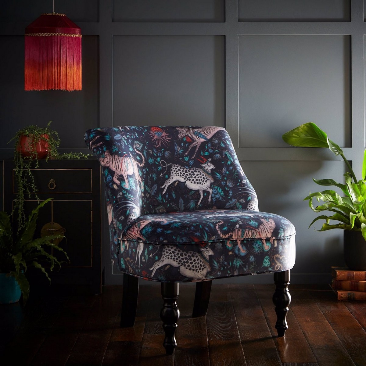 Protea Navy Langley Chair Fabric by Emma J Shipley
