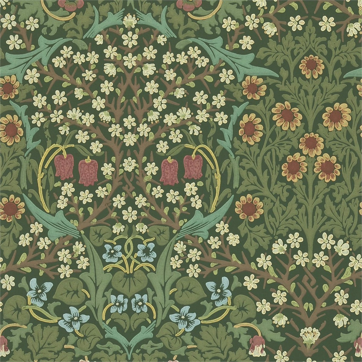Blackthorn Green Fabric by William Morris & Co.