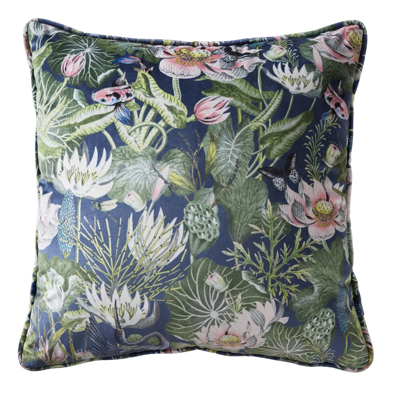 Waterlily Midnight Cushion Fabric by Wedgwood