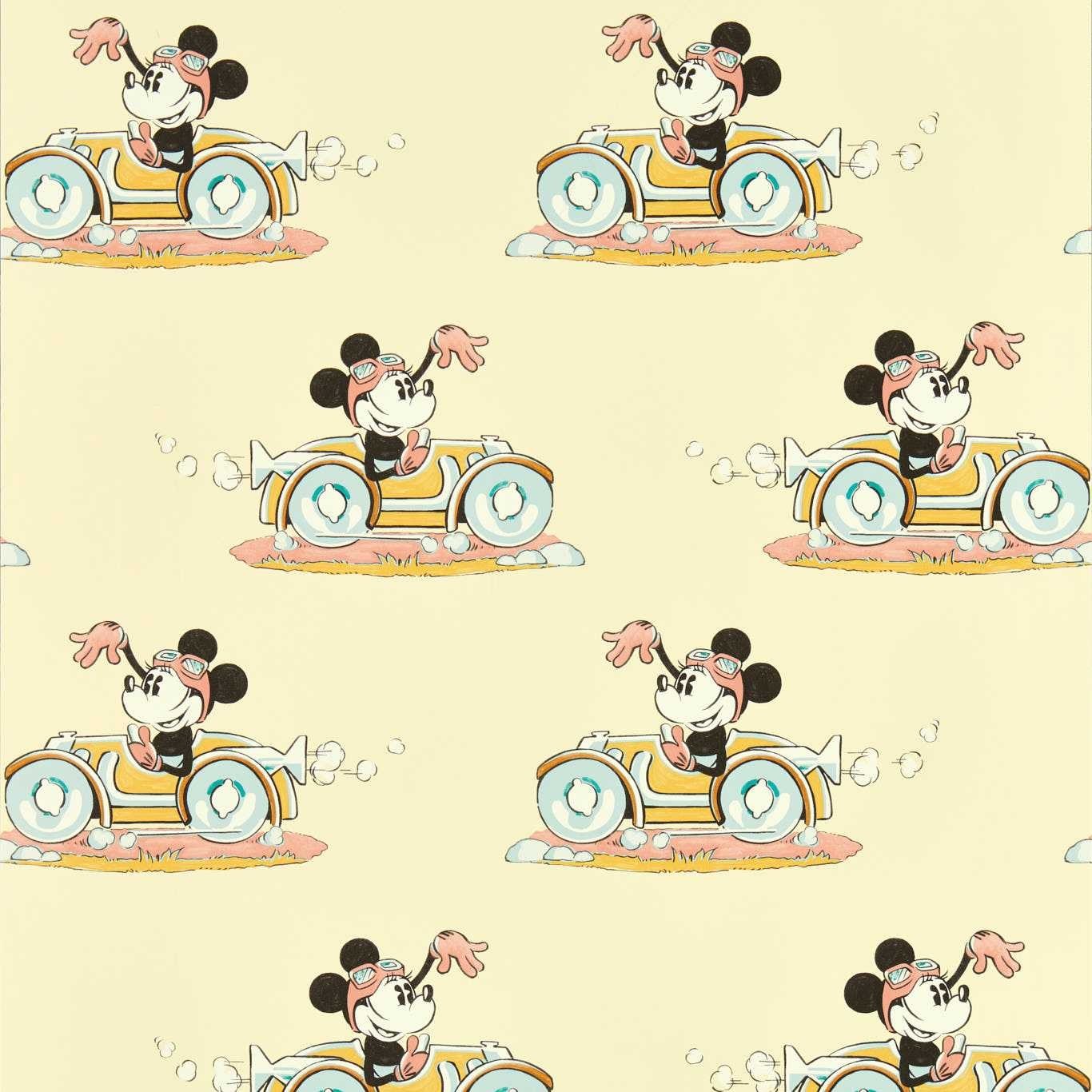 Minnie On The Move Sherbet Fabric by Sanderson