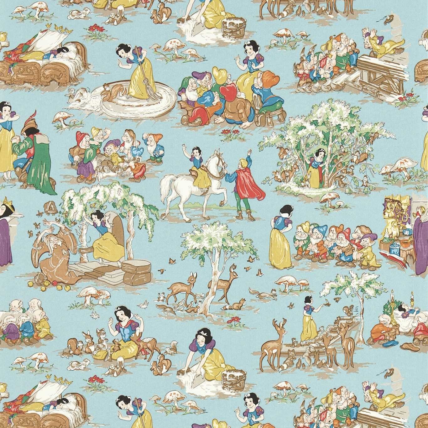 Snow White Puddle Blue Fabric by Sanderson