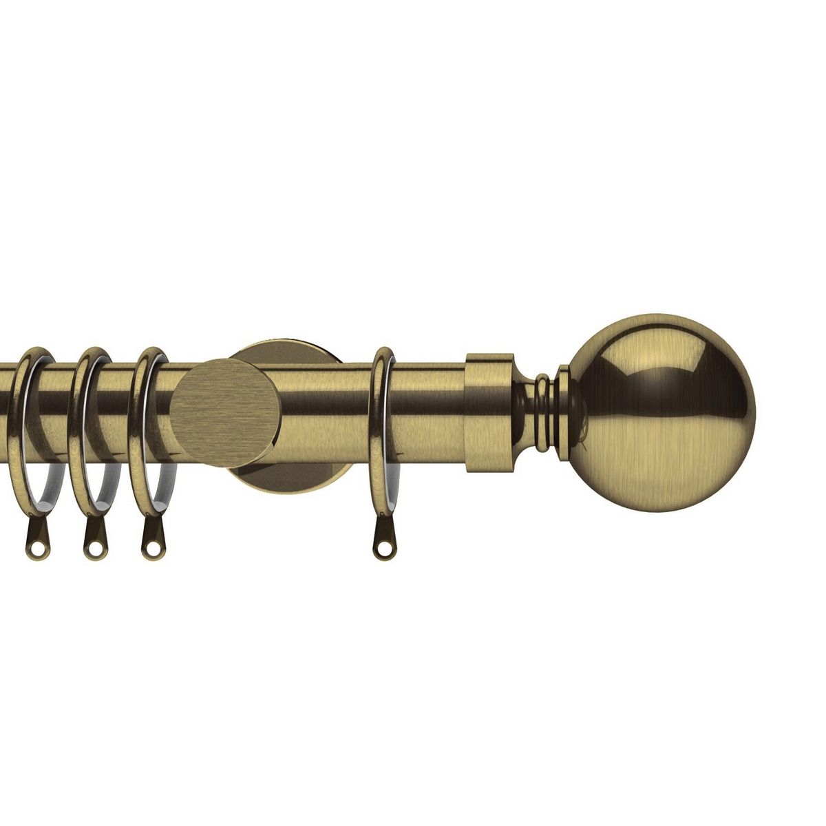 Integra Elements 35mm Antique Brass With Belgravia Finials Fabric by Hallis Hudson
