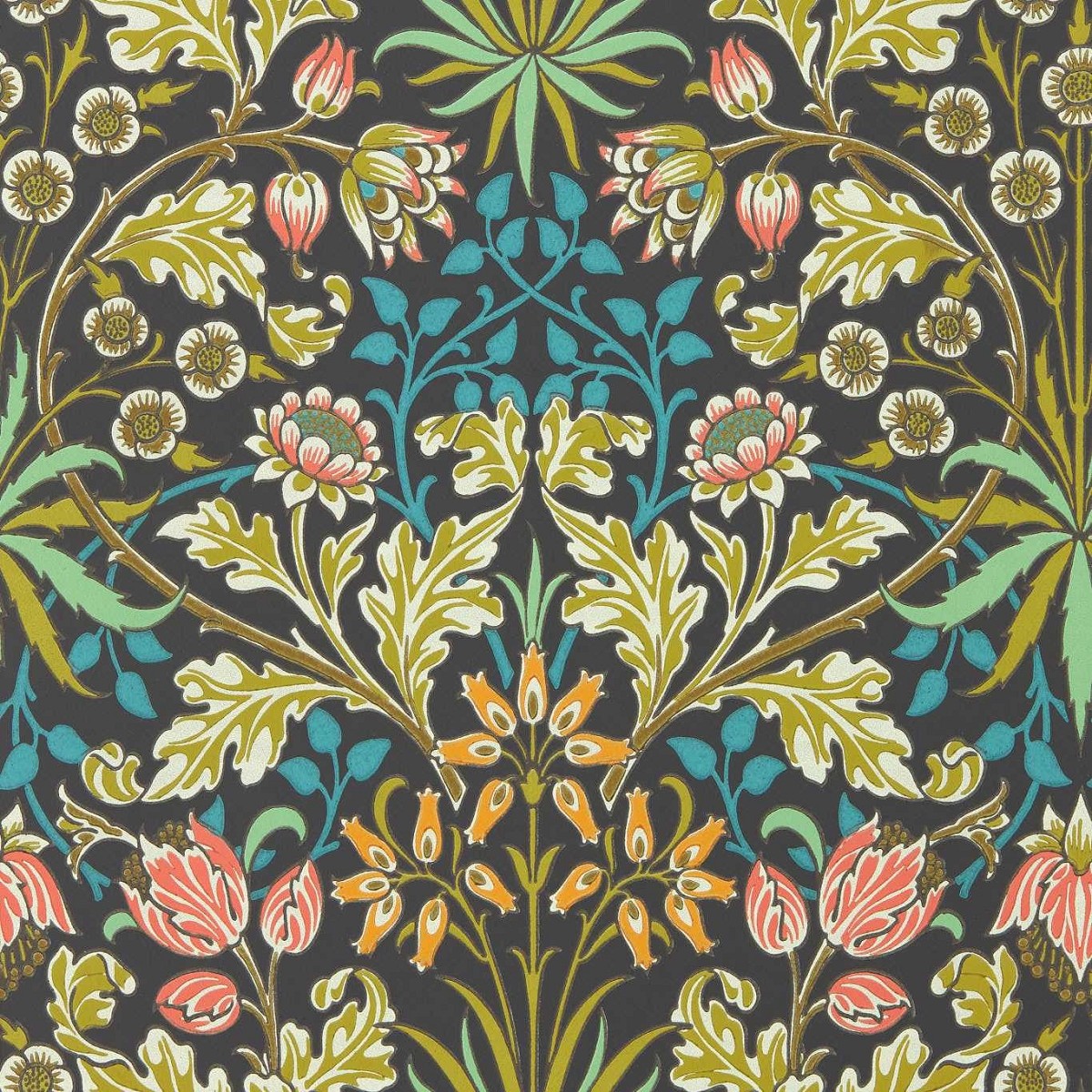 Hyacinth Enchanted Green Fabric by William Morris & Co.