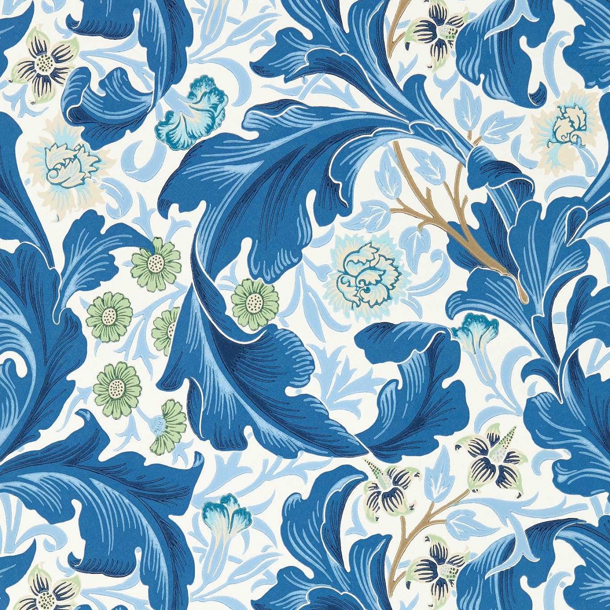 Leicester Paradise Blue Fabric by William Morris & Co.